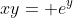 xy= e^y