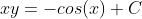 xy=-cos(x)+C