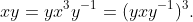 xy=yx^3y^{-1}=(yxy^{-1})^3.