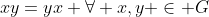 xy=yx \forall x,y \in G