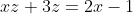 xz+3z=2x-1