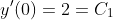 y'(0)=2=C_1