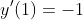y'(1)=-1
