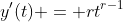 y'(t) = rt^{r-1}