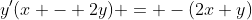 y'(x - 2y) = -(2x+y)