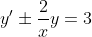 y'\pm\frac{2}{x}y=3