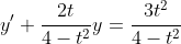y'+\frac{2t}{4-t^2}y=\frac{3t^2}{4-t^2}
