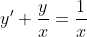 y'+\frac{y}{x}=\frac{1}{x}