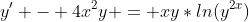 y' - 4x^2y = xy*ln(y^{2x})