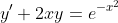 y'+2xy=e^{-x^2}