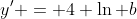 y' = 4 \ln b