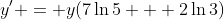 y' = y(7\ln{5} + 2\ln{3})