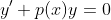 y'+p(x)y=0