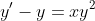 y'-y=xy^2