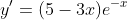 y'=(5-3x)e^{-x}
