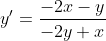 y'=\frac{-2x-y}{-2y+x}