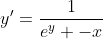 y'=\frac{1}{e^y -x}
