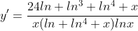 y'=\frac{24ln ln^3 ln^4 x}{x(ln ln^4 x)lnx}