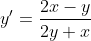 y'=\frac{2x-y}{2y+x}
