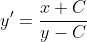 y'=\frac{x+C}{y-C}