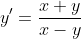 y'=\frac{x+y}{x-y}