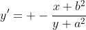 y'= -\frac{x b^2}{y a^2}