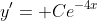 y'= Ce^{-4x}