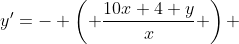 y'=- \left( \frac{10x+4+y}{x} \right) 