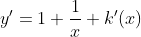 y'=1+\frac{1}{x}+k'(x)