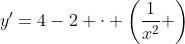 y'=4-2 \cdot \left(\frac{1}{x^2} \right)