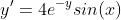y'=4e^{-y}sin(x)