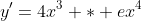 y'=4x^{3} * ex^{4}
