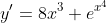 y'=8x^{3} e^{x^{4}}