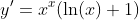 y'=x^x(\ln(x)+1)