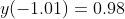 y(-1.01)=0.98