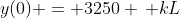 y(0) = 3250 \, kL