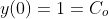 y(0)=1=C_o