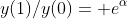 y(1)/y(0)= e^{\alpha}