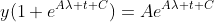 y(1+e^{A\lambda t+C})=Ae^{A\lambda t+C}