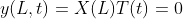 y(L,t)=X(L)T(t)=0