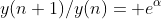 y(n+1)/y(n)= e^{\alpha}