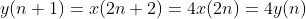 y(n+1)=x(2n+2)=4x(2n)=4y(n)