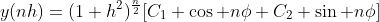 y(nh)=(1+h^2)^\frac{n}{2}[C_1 \cos n\phi+C_2 \sin n\phi]