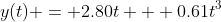 y(t) = 2.80t + 0.61t^3