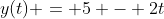 y(t) = 5 - 2t