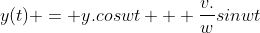 y(t) = y.coswt + \frac{v.}{w}sinwt