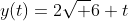 y(t)=2\sqrt 6 t