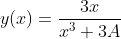 y(x)=\frac{3x}{x^3+3A}