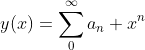 y(x)=\sum_0^{\infty}a_n x^n