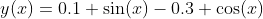 y(x)=0.1 \sin(x)-0.3 \cos(x)